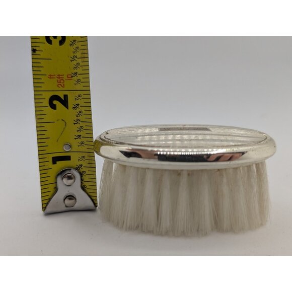 Vintage  baby brush Web Sterling Deco Pinstripe Palm  Bristles Monogram D. B. M - Picture 10 of 10